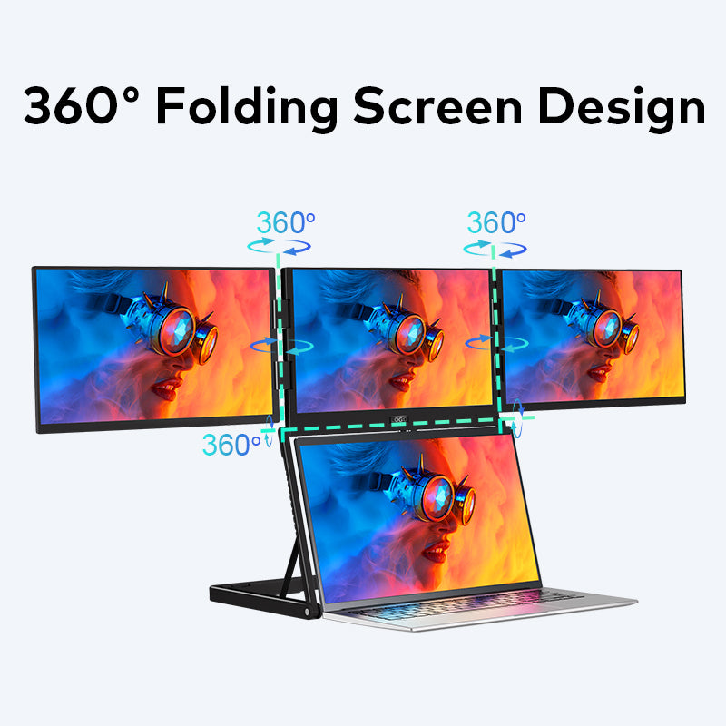 BrAIn tech Tri-Flold S588 -3 จอ พับได้ จอเสริมขนาด 16 นิ้ว