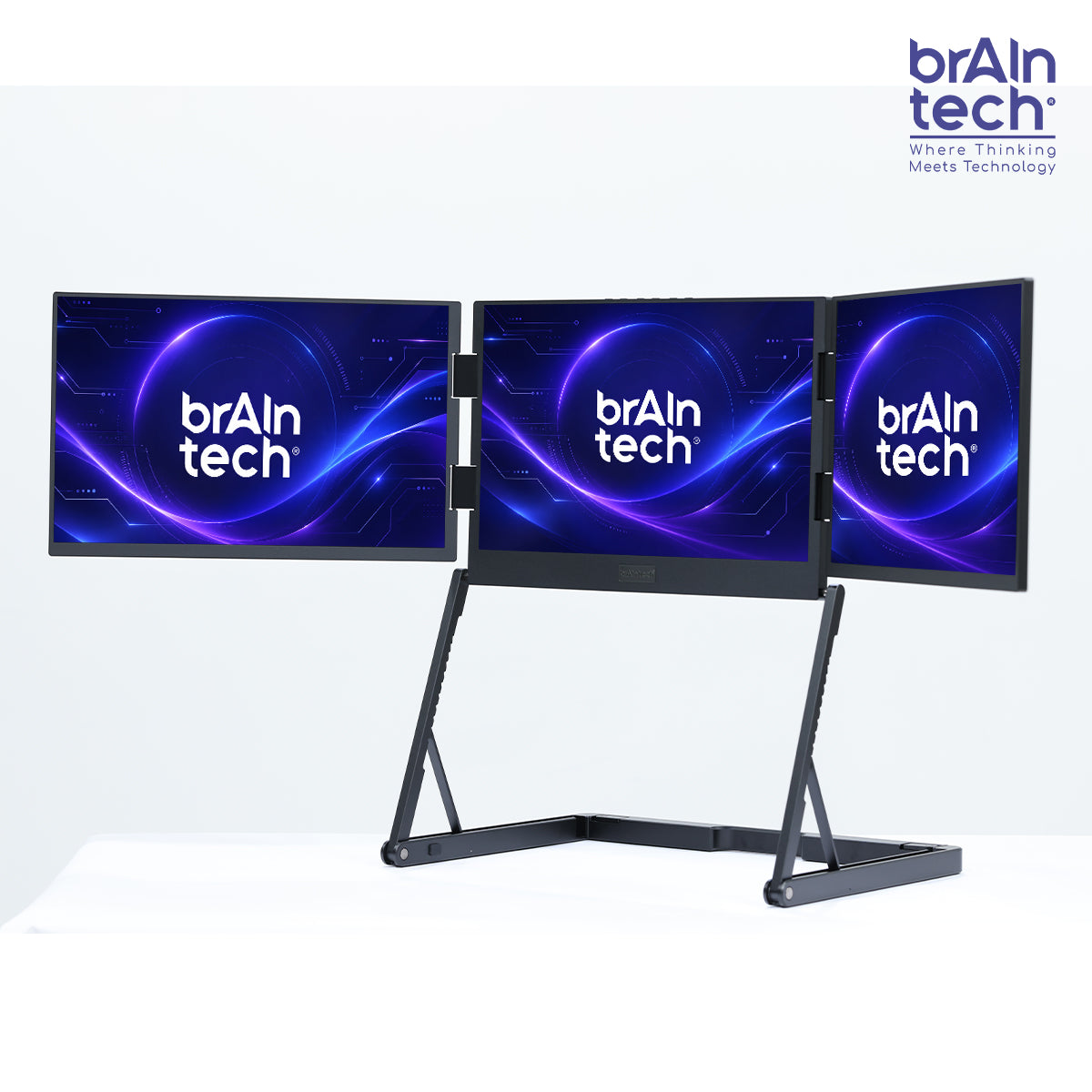 BrAIn tech Tri-Flold S588 -3 จอ พับได้ จอเสริมขนาด 16 นิ้ว