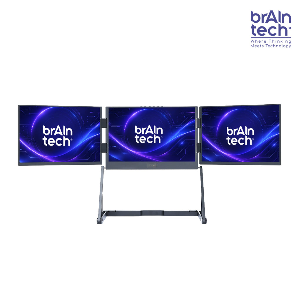 BrAIn tech Tri-Flold S588 -3 จอ พับได้ จอเสริมขนาด 16 นิ้ว